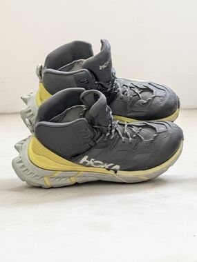 HOKA Men's Gray and Green Hiking Shoes